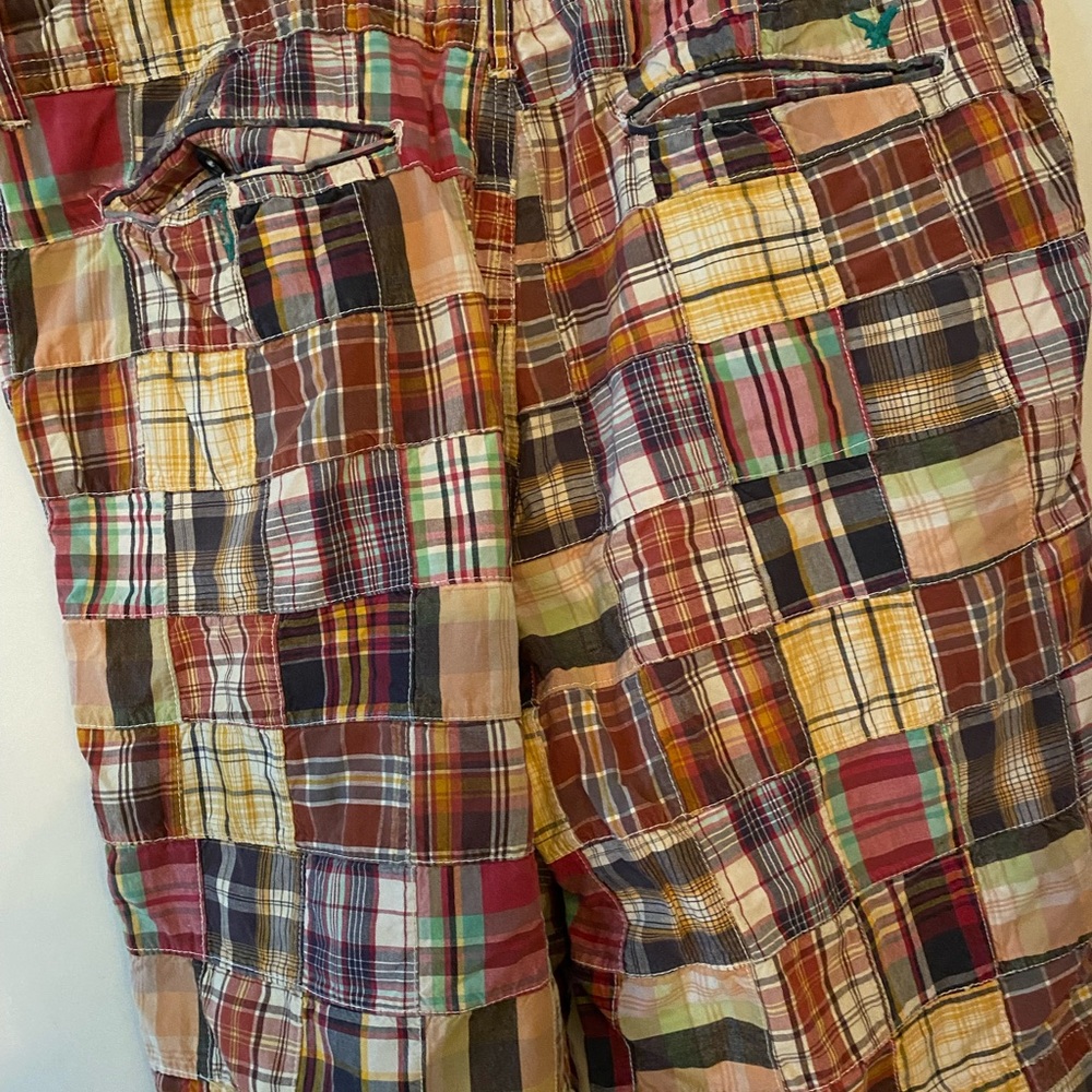 American Eagle Plaid Patch Work Shorts - image 2